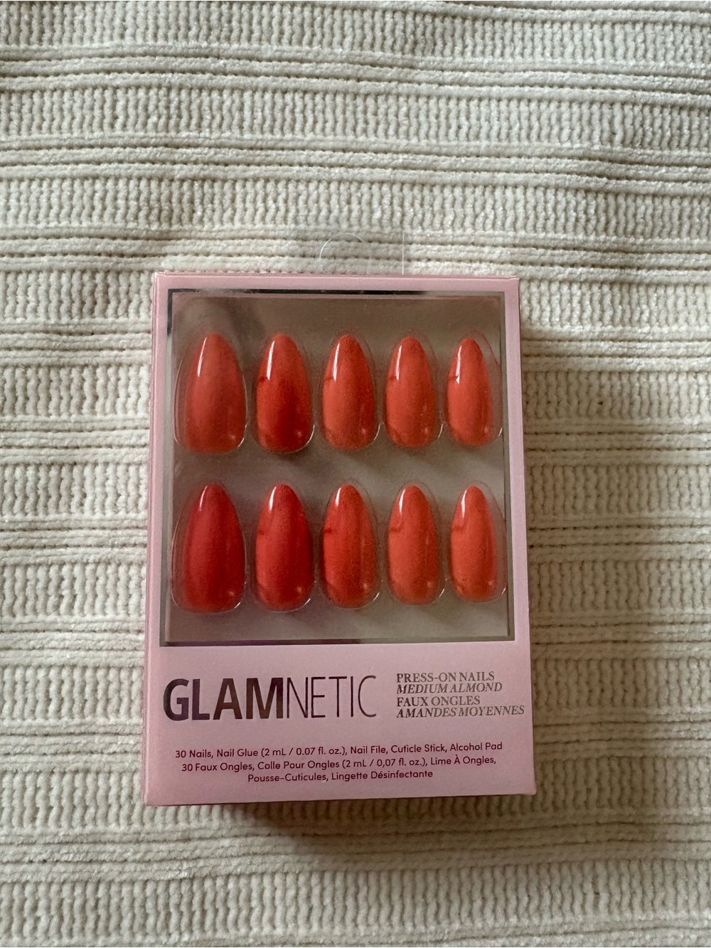 Glamnetic Press-On Nails - Medium Almond Soft Tangerine